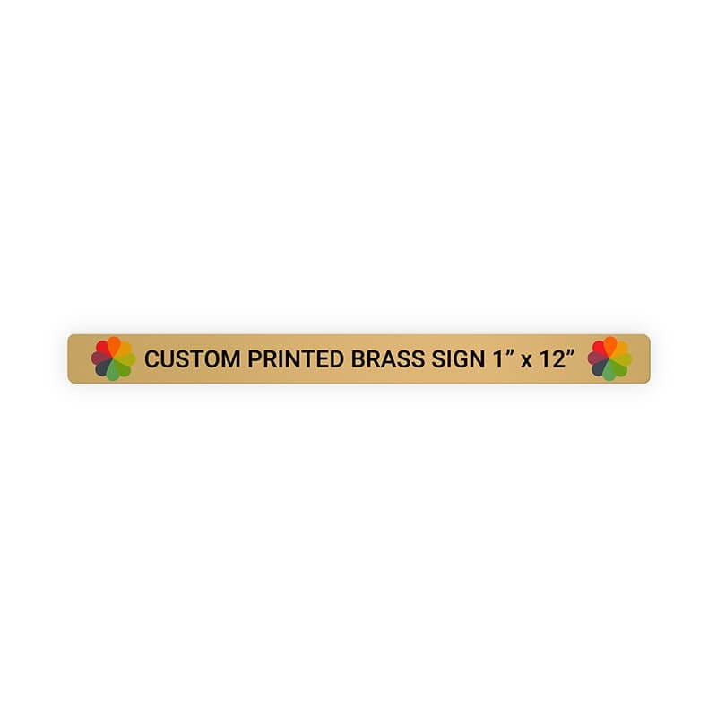 Horizontal Full Color Brass Signs 1" x 12"
