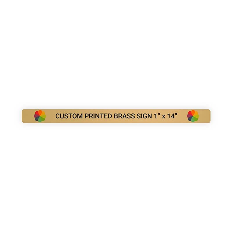 Horizontal Full Color Brass Signs 1" x 14"