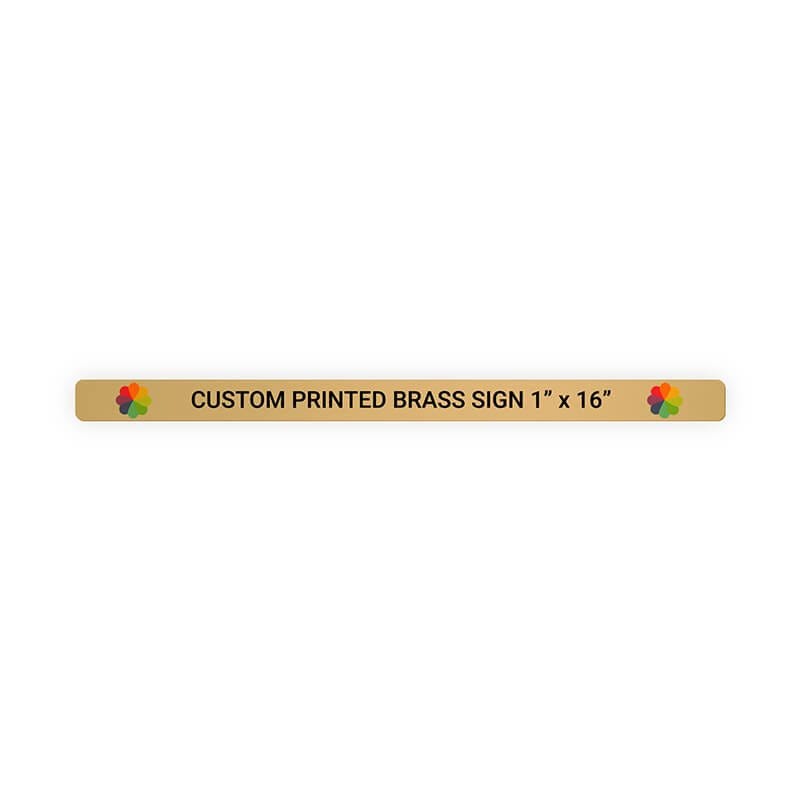 Horizontal Full Color Brass Signs 1" x 16"