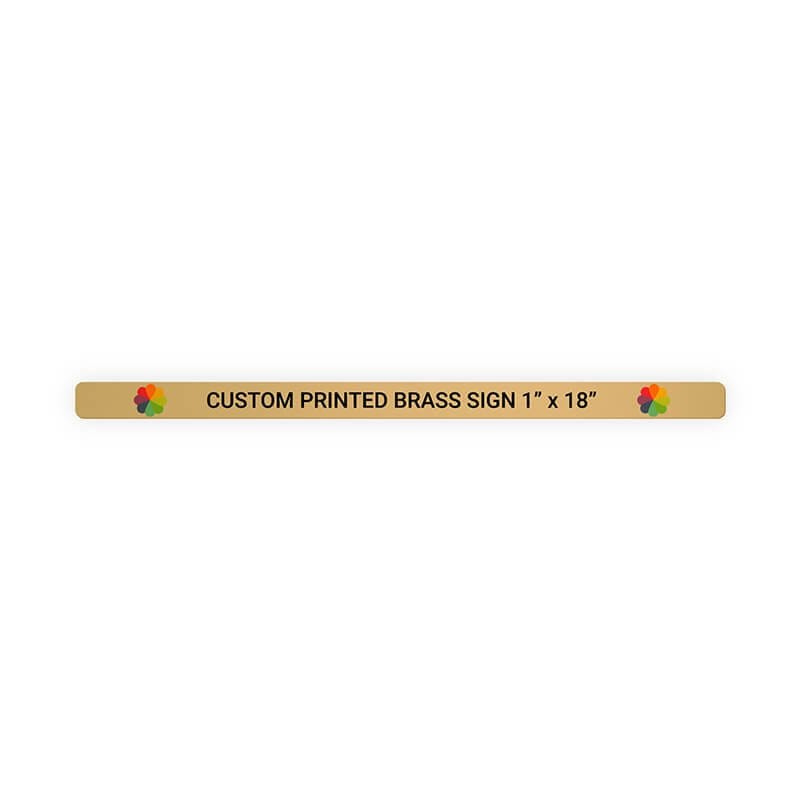 Horizontal Full Color Brass Signs 1" x 18"