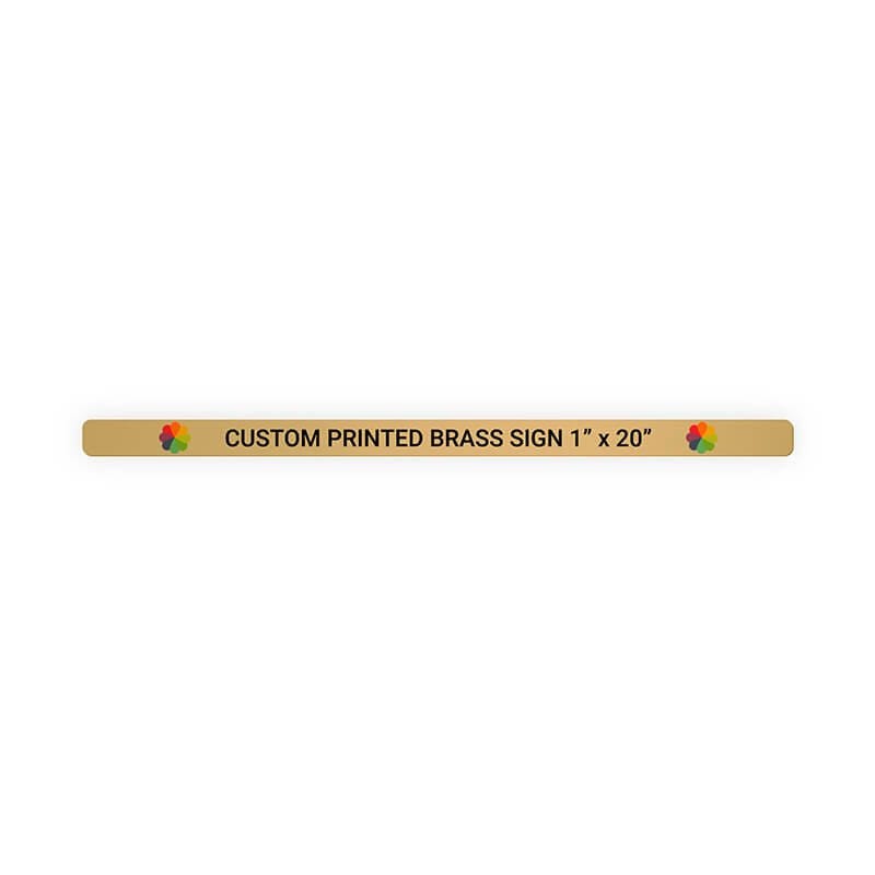 Horizontal Full Color Brass Signs 1" x 20"