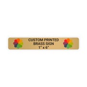 Horizontal Full Color 1" x 6" Brass Signs 