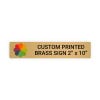 Horizontal Full Color Brass Signs 2" x 10"