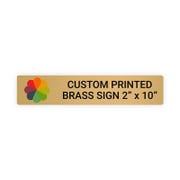 Horizontal Full Color 2" x 10" Brass Signs 