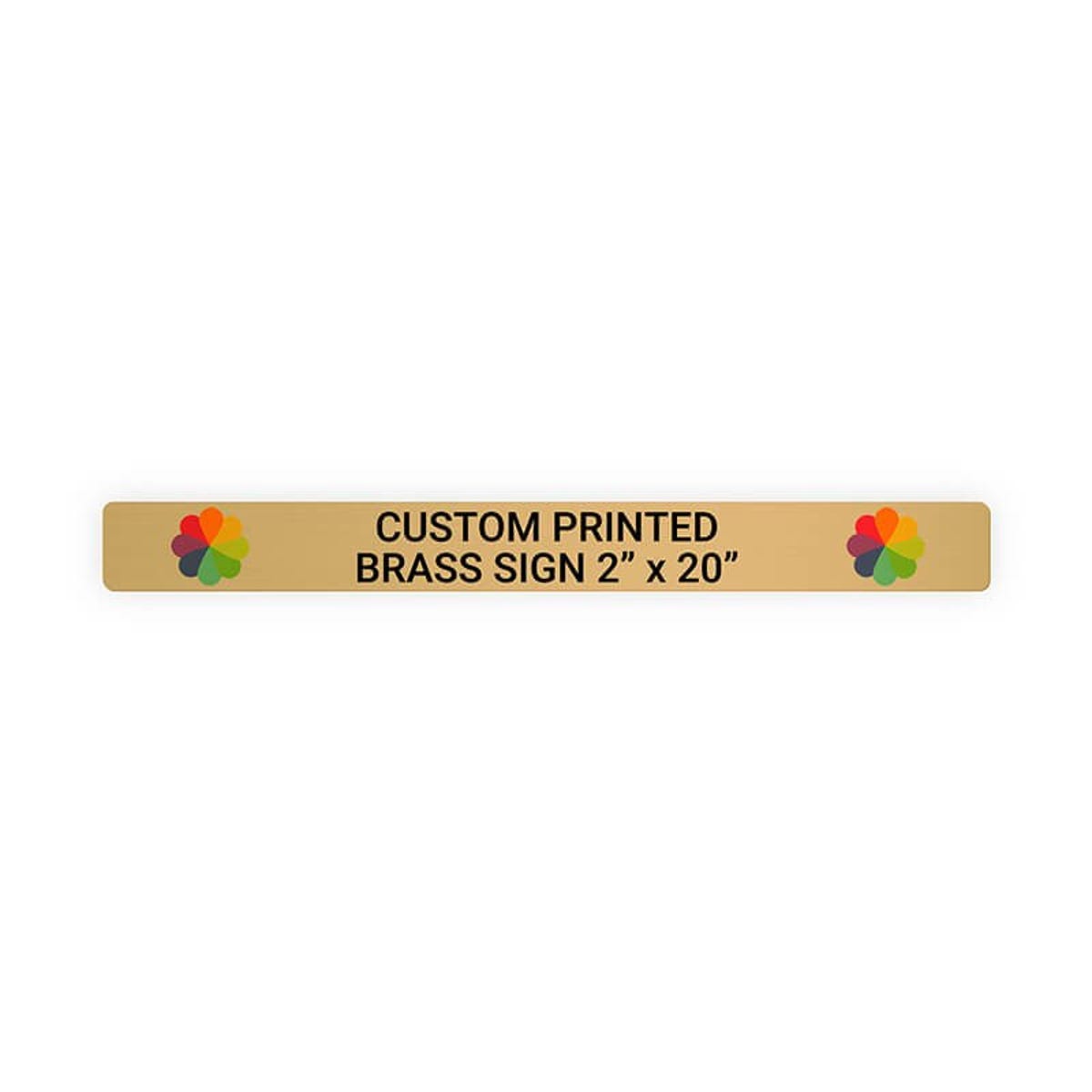 Horizontal Full Color Brass Signs 2" x 20"