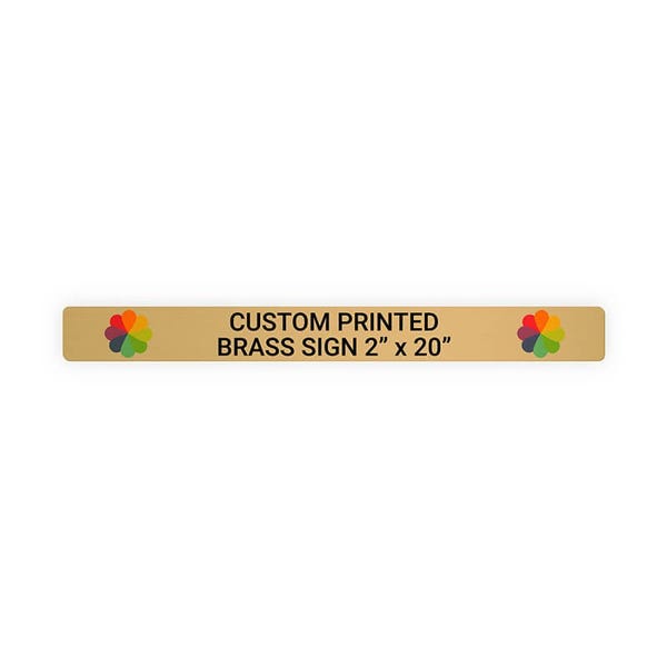 Horizontal Full Color 2" x 20" Brass Signs 