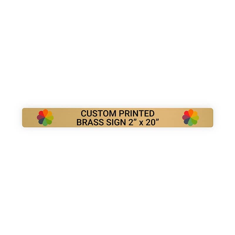 Horizontal Full Color Brass Signs 2" x 20"