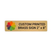 Horizontal Full Color 2" x 8" Brass Signs 