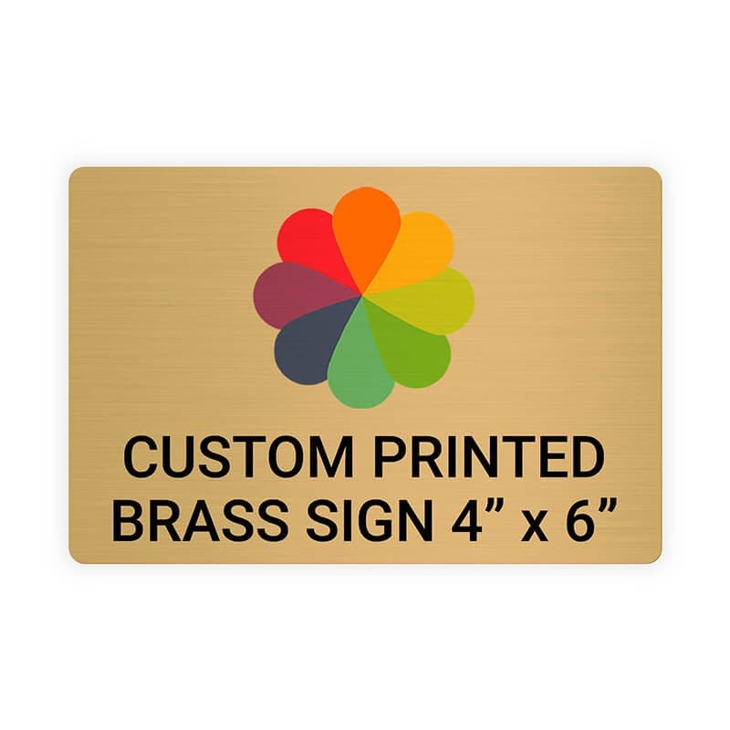Horizontal Full Color Brass Signs 4" x 6"