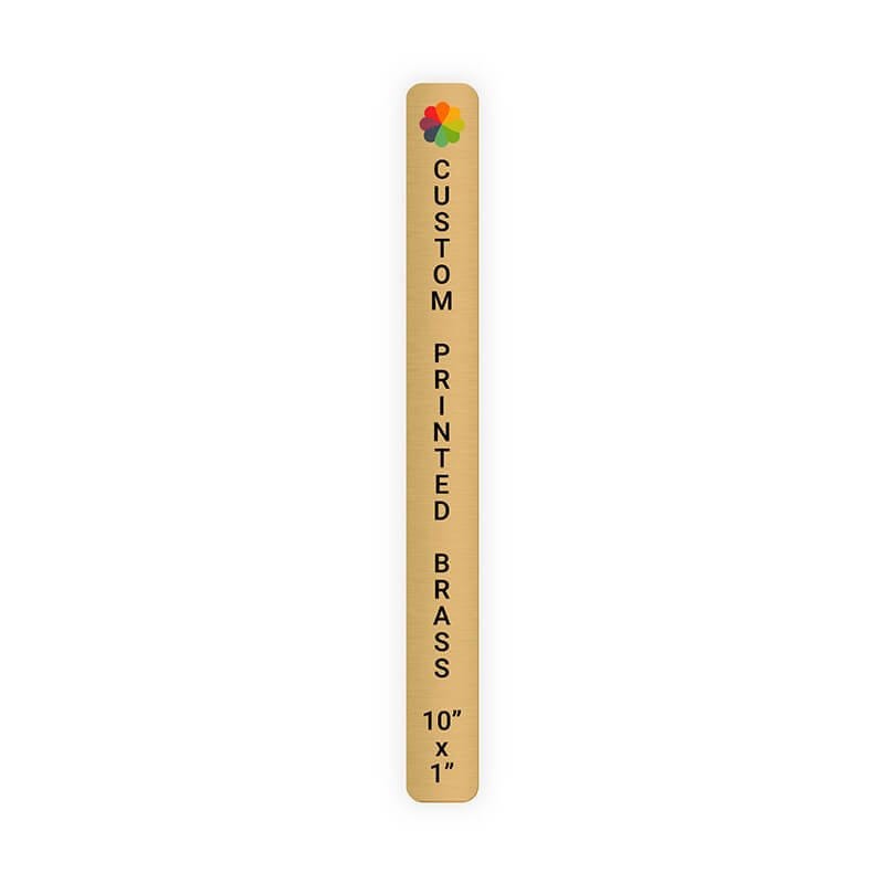 Vertical Full Color Brass Signs 10" x 1"