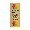 Vertical Full Color Brass Signs 10" x 4"