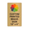 Vertical Full Color Brass Signs 10" x 6"