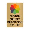 Vertical Full Color Brass Signs 12" x 8"