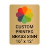 Vertical Full Color Brass Signs 16" x 12"