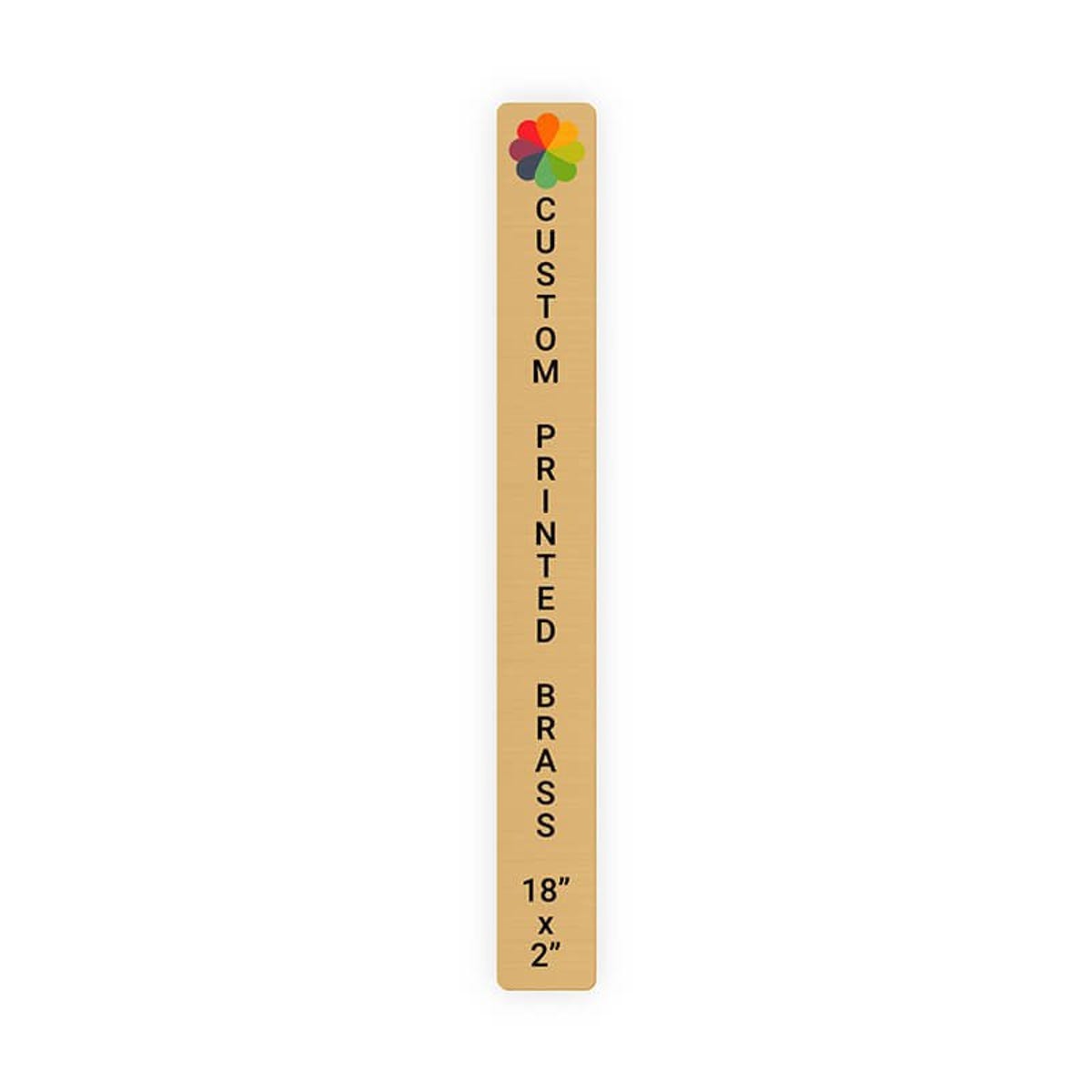 Vertical Full Color Brass Signs 18" x 2"