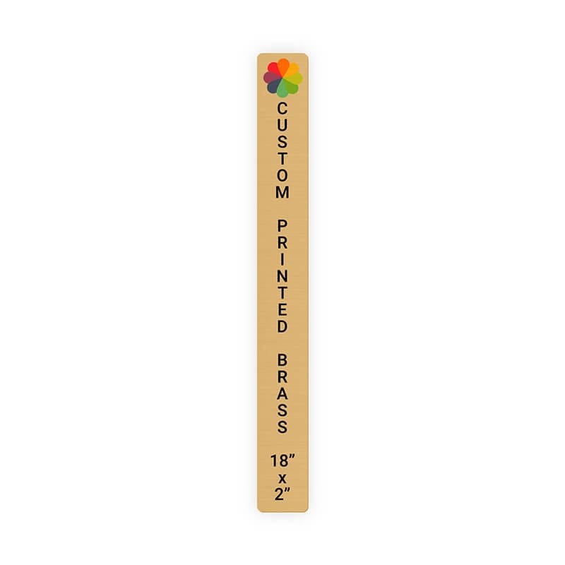Vertical Full Color Brass Signs 18" x 2"