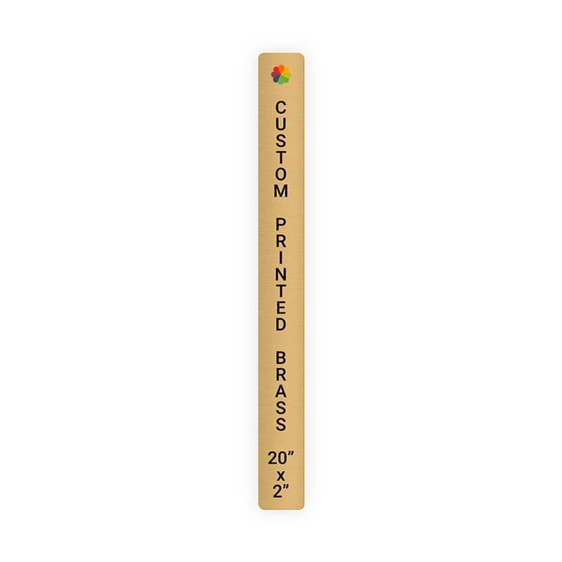 Vertical Full Color Brass Signs 20" x 2"