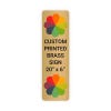 Vertical Full Color Brass Signs 20" x 6"