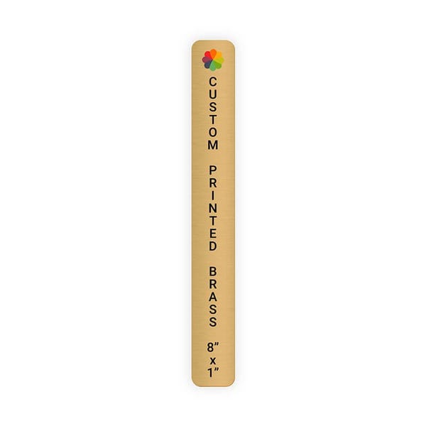 Vertical Full Color 8" x 1" Brass Signs