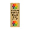 Vertical Full Color Brass Signs 8" x 3"