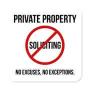 Private Property No Soliciting Sign