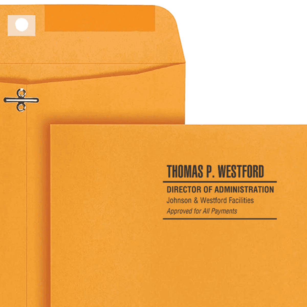 Custom Condensed Name 4 Line Professional Stamp Lifestyle