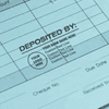 Custom Deposited By Financial Stamp with Custom Logo in Use