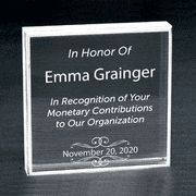 Donor Recognition Clear Paperweight