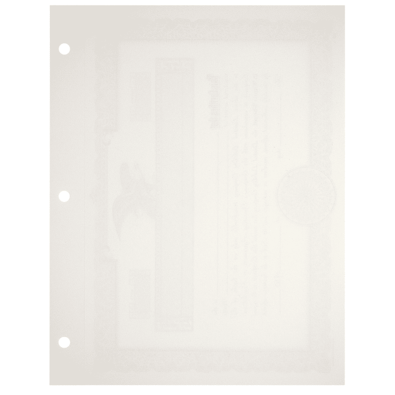 Duke 16 LLC Blank Membership Certificates | Quantity of 20 or More