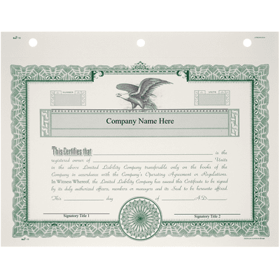 Duke 16 LLC Membership Certificates  - alternate view