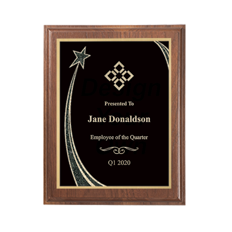 Employee of the Quarter Rising Star Walnut Plaque