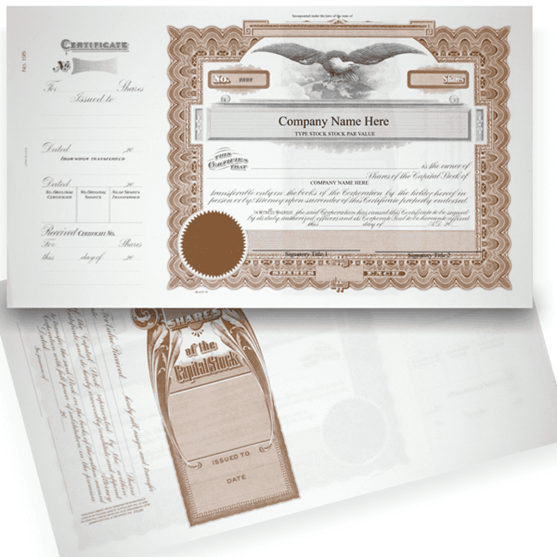 GOES 195 Corporate Stock Certificates | Quantity of 20 or More
