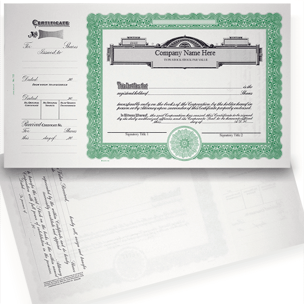 GOES 722 Standard Stock Certificates 