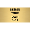 Horizontal Engraved Heavy Brass Signs 6" x 12"