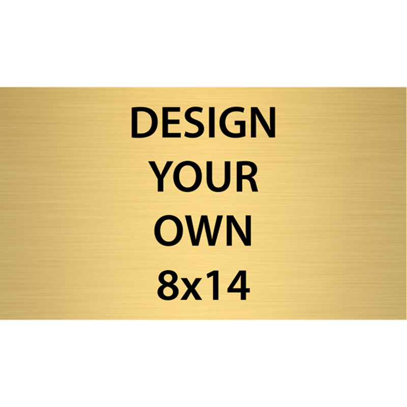 Horizontal Engraved Heavy Brass Signs 8" x 14"
