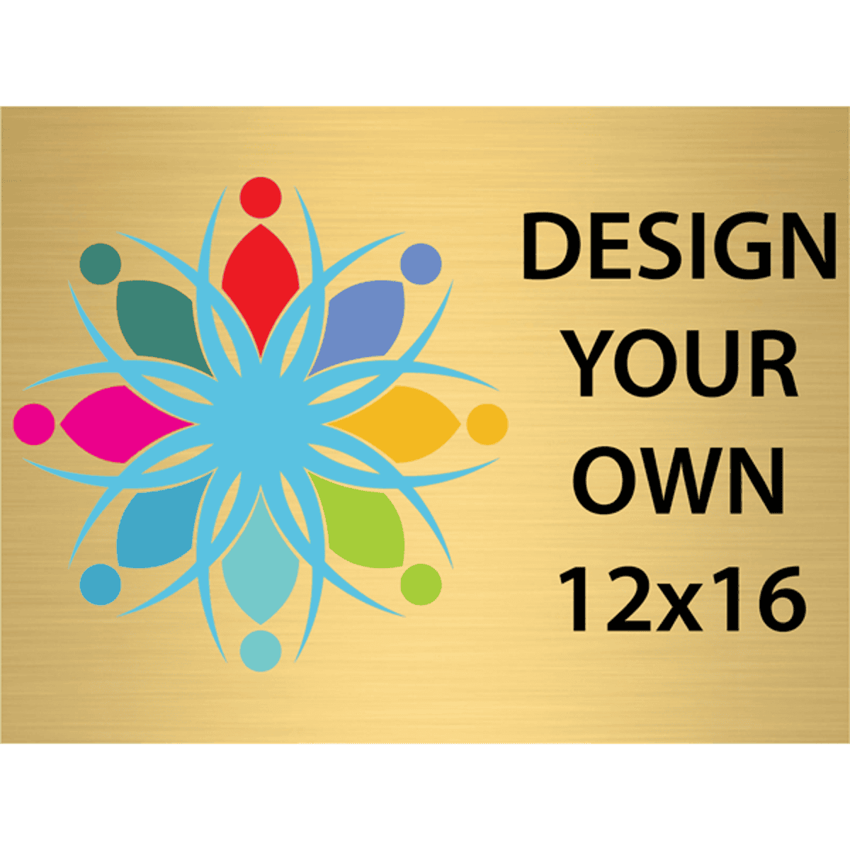 Horizontal Full Color Brass Signs 12" x 16"