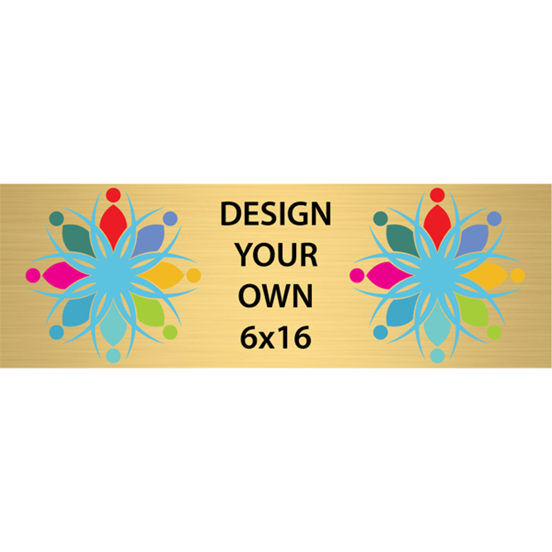 Horizontal Full Color Brass Signs 6" x 16"