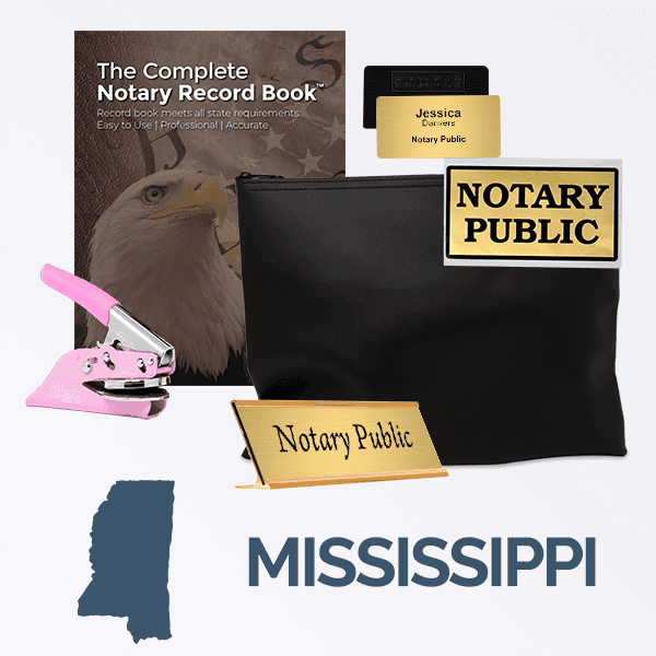 Mississippi Pink Deluxe Notary Kit