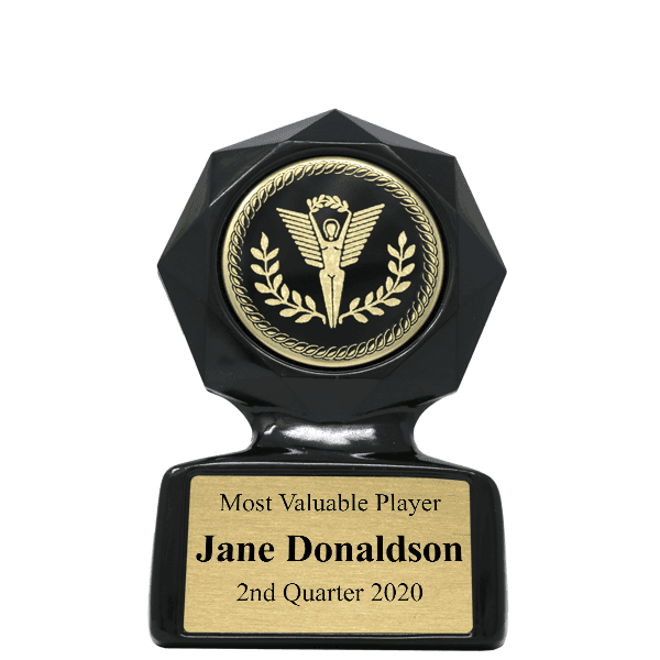 Most Valuable Person Small Black Star Sculpted Victory Trophy Award