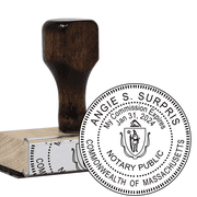 Round Wood Handle Notary Stamp