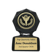 Sales Goal Small Black Star Sculpted Victory Trophy Award