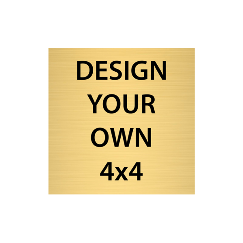 Square Engraved Heavy Brass Signs 4" x 4"