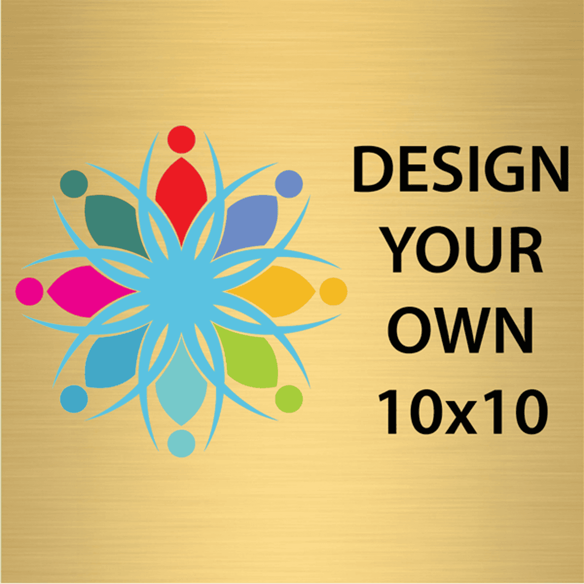 Square Full Color Brass Signs 10" x 10"