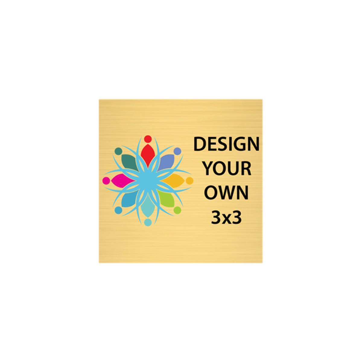 Square Full Color Brass Signs 3" x 3"