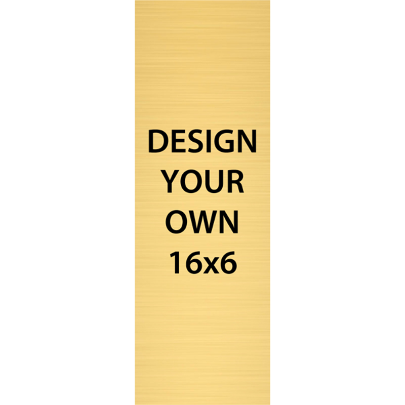 Vertical Engraved Heavy Brass Signs 16" x 6"