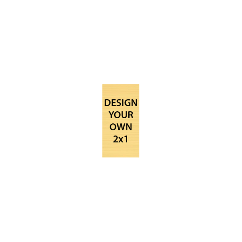 Vertical Engraved Heavy Brass Signs 2" x 1"