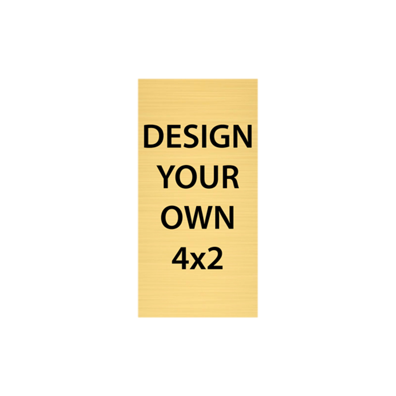 Vertical Engraved Heavy Brass Signs 4" x 2"