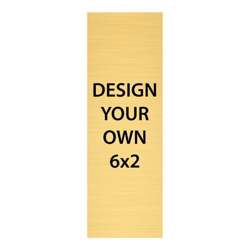 Vertical Engraved Heavy Brass Signs 6" x 2"