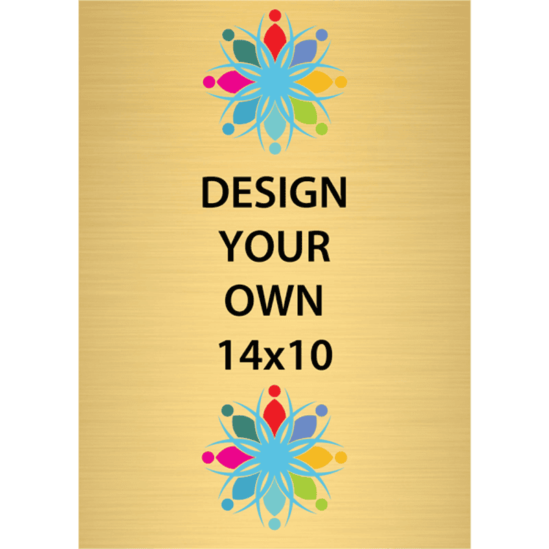 Vertical Full Color Brass Signs 14" x 10"