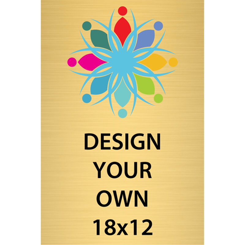 Vertical Full Color Brass Signs 18" x 12"
